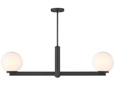 Savoy House Meridian 2-Light Matte Black Globe Island Pendant SVM100124MBK