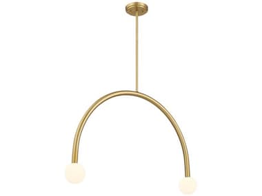 Savoy House Meridian 2-Light Natural Brass Island Pendant SVM100132NB