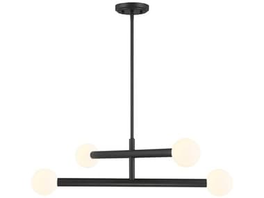 Savoy House Meridian 4-Light Matte Black Globe Chandelier SVM100133MBK