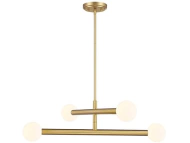 Savoy House Meridian 4-Light Natural Brass Globe Chandelier SVM100133NB