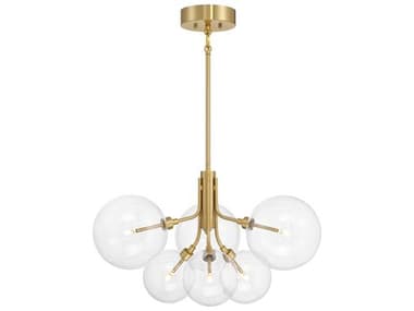 Savoy House Meridian 6-Light Natural Brass Globe Chandelier SVM100135NB