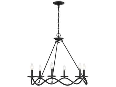 Savoy House Meridian 6-Light Matte Black Candelabra Chandelier SVM100137MBK