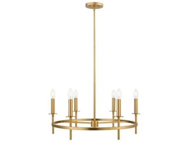 Savoy House Meridian 6-Light Natural Brass Candelabra Chandelier SVM100140NB