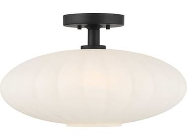 Savoy House Meridian 1-Light Matte Black Semi Flush Mount SVM60075MBK