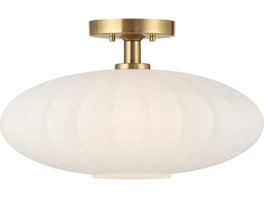 Savoy House Meridian 1-Light Natural Brass Semi Flush Mount SVM60075NB