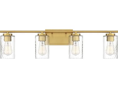 Savoy House Meridian 32" Wide 4-Light Natural Brass Glass Vanity Light SVM80039NB