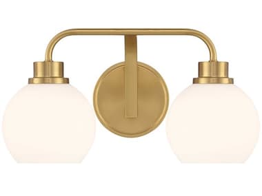 Savoy House Meridian 2-Light Natural Brass Vanity Light SVM80080NB