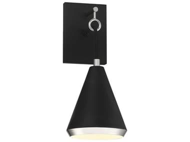 Savoy House Meridian 17" Tall 1-Light Matte Black Polished Nickel Wall Sconce SVM90066MBKPN