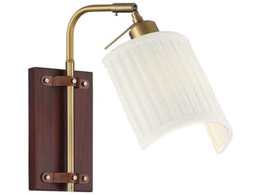 Savoy House Meridian 12" Tall 1-Light Redwood Natural Brass Wall Sconce SVM90068NB