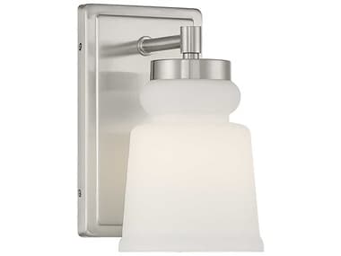 Savoy House Meridian 8" Tall 1-Light Brushed Nickel Glass Wall Sconce SVM90073BN