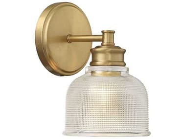 Savoy House Meridian 9" Tall 1-Light Natural Brass Glass Wall Sconce SVM90093NB