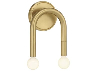 Savoy House Meridian 9" Tall 2-Light Natural Brass Wall Sconce SVM90099NB