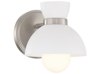 Savoy House Meridian 6" Tall 1-Light Brushed Nickel White Wall Sconce SVM90101BN