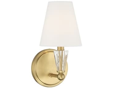Savoy House Meridian 11" Tall 1-Light Natural Brass Crystal Wall Sconce SVM90102NB
