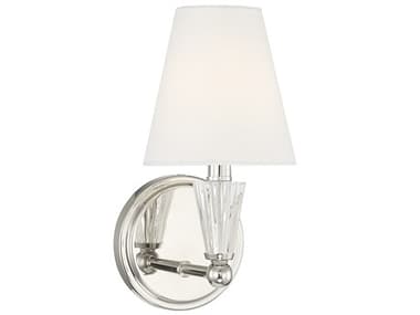 Savoy House Meridian 11" Tall 1-Light Polished Nickel White Crystal Wall Sconce SVM90102PN