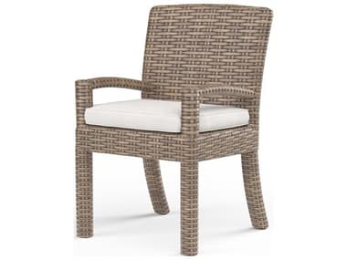 Sunset West Havana Wicker Dining Chair in Canvas Flax SW170115492