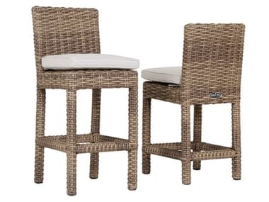 Sunset West Havana Wicker Counter Stool in Canvas Flax SW17017C5492