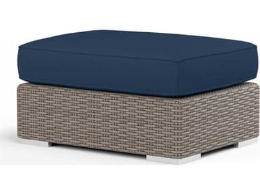 Sunset West Montecito Driftwood Wicker Cushion Ottoman SW2101OTT48080