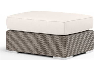 Sunset West Montecito Driftwood Wicker Cushion Ottoman SW2101OTT5404