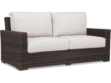 Sunset West Montecito Wicker Loveseat in Canvas Flax with Self Welt SW2501225492