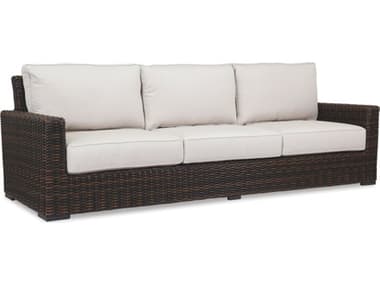 Sunset West Montecito Wicker Sofa in Canvas Flax with Self Welt SW2501235492