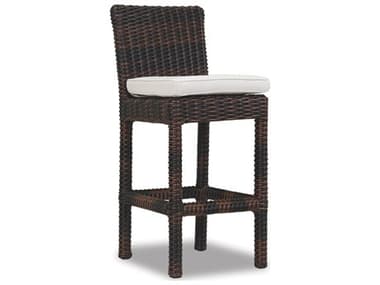 Sunset West Montecito Wicker Bar Stool in Canvas Flax with Self Welt SW25017B5492