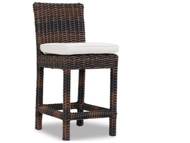 Sunset West Montecito Wicker Counter Stool in Canvas Flax with Self Welt SW25017C5492