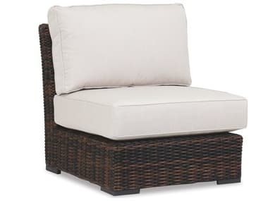 Sunset West Montecito Wicker Armless Lounge Chair in Canvas Flax with Self Welt SW2501AC5492