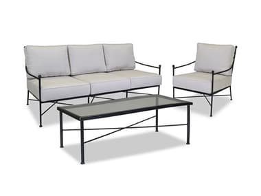 Sunset West Provence Wrought Iron Sofa with Club Chair and Coffee Table SW320123SET3NONSTOCK