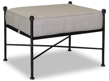 Sunset West Provence Wrought Iron Ottoman in Canvas Flax with Self Welt SW3201OTT5492
