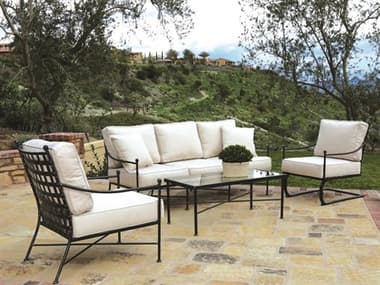 Sunset West Provence Wrought Iron Sofa with Club Chairs and Coffee Table SW330123SET1NONSTOCK