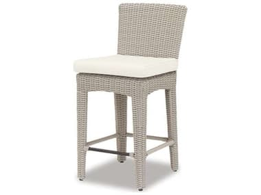 Sunset West Manhattan Wicker Counter Stool in Linen Canvas with Self Welt SW33017C8353