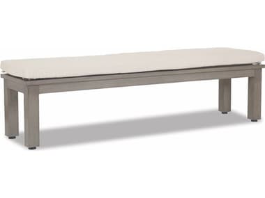 Sunset West Laguna Aluminum Cushion Bench in Canvas Flax with Self Welt SW3501BNCH5492