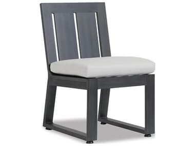 Sunset West Redondo Aluminum Armless Dining Chair in Cast Silver SW38011A40433