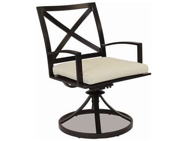Sunset West La Jolla Aluminum Espresso Swivel Dining Chair in Canvas Flax with Self Welt SW401115492