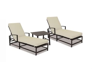 Sunset West La Jolla Aluminum Espresso Lounge Chair in Canvas Flax with Self Welt SW4019SET