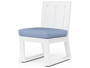 Sunset West Newport Frosted White Aluminum Dining Side Chair SW48011ANONSTOCK