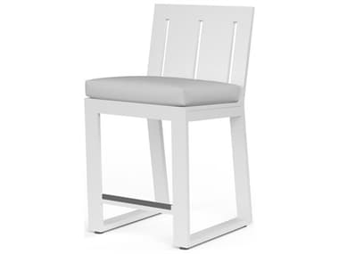 Sunset West Newport Frosted White Aluminum Barstool in Cast Silver SW48017B40433
