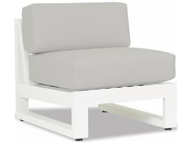 Sunset West Newport Frosted White Aluminum Modular Lounge Chair in Cast Silver SW4801AC40433
