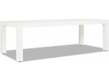 Sunset West Newport Frosted White Aluminum 90''W x 42''D Rectangular Dining Table SW4801T90