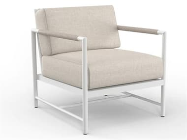 Sunset West Sabbia Aluminum Natural Rope with Satin White Lounge Chair in Echo Ash SW49012157005