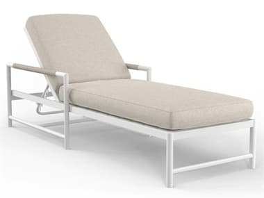 Sunset West Sabbia Aluminum Natural Rope with Satin White Chaise Lounge in Echo Ash SW4901957005