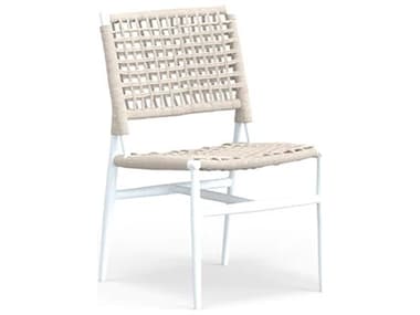 Sunset West Bahia Rope Aluminum Frost Dining Side Chair in Sand SW49021A