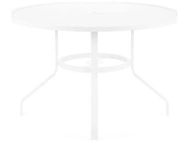 Sunset West Bristol Aluminum Frost 48''Wide Round Dining Table with Umbrella Hole SW501T48