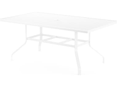 Sunset West Bristol Aluminum Frost 72''W x 30''D Rectangular Dining Table with Umbrella Hole SW501T72