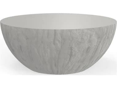Sunset West Antique Stone Resin Bone White 40'' Wide Round Bowl Coffee Table SW6204CTBWL