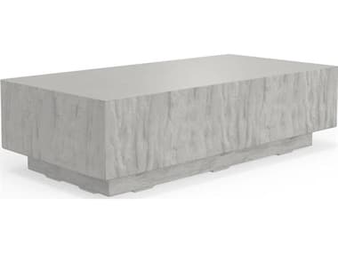 Sunset West Antique Stone Resin Bone White 60''W x 30''D Rectangular Coffee Table SW6204RECCT