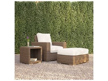 Sunset West Coronado Wicker Driftwood Lounge Set in Canvas Flax with Self Welt SWCRNDOQCKLNGSET13