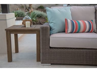 Sunset West Coronado Wicker Driftwood Lounge Set in Canvas Flax with Self Welt SWCRNDOQCKLNGSET4