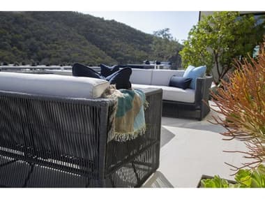 Sunset West Milano Woven Rope Charcoal Lounge Set in Echo Ash SWMLNOQCKLNGSET11